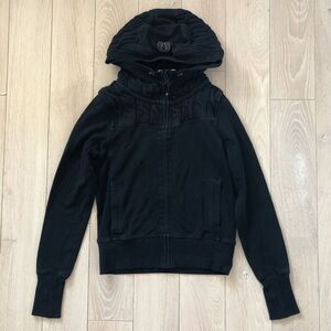 Lululemon Fireside Zip Up Cable Knit Hoodie in Black Size 6